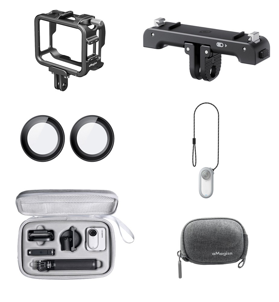 For Insta360 GO 3 Camera Parts Metal Cage/Magnetic Adapter/Lens protectors/Bag