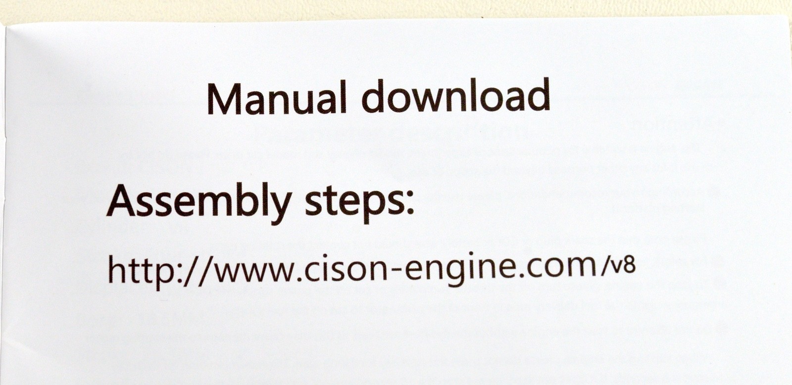CISON V8 44cc 1/6 SCALE GASOLINE INTERNAL COMBUSTION ENGINE