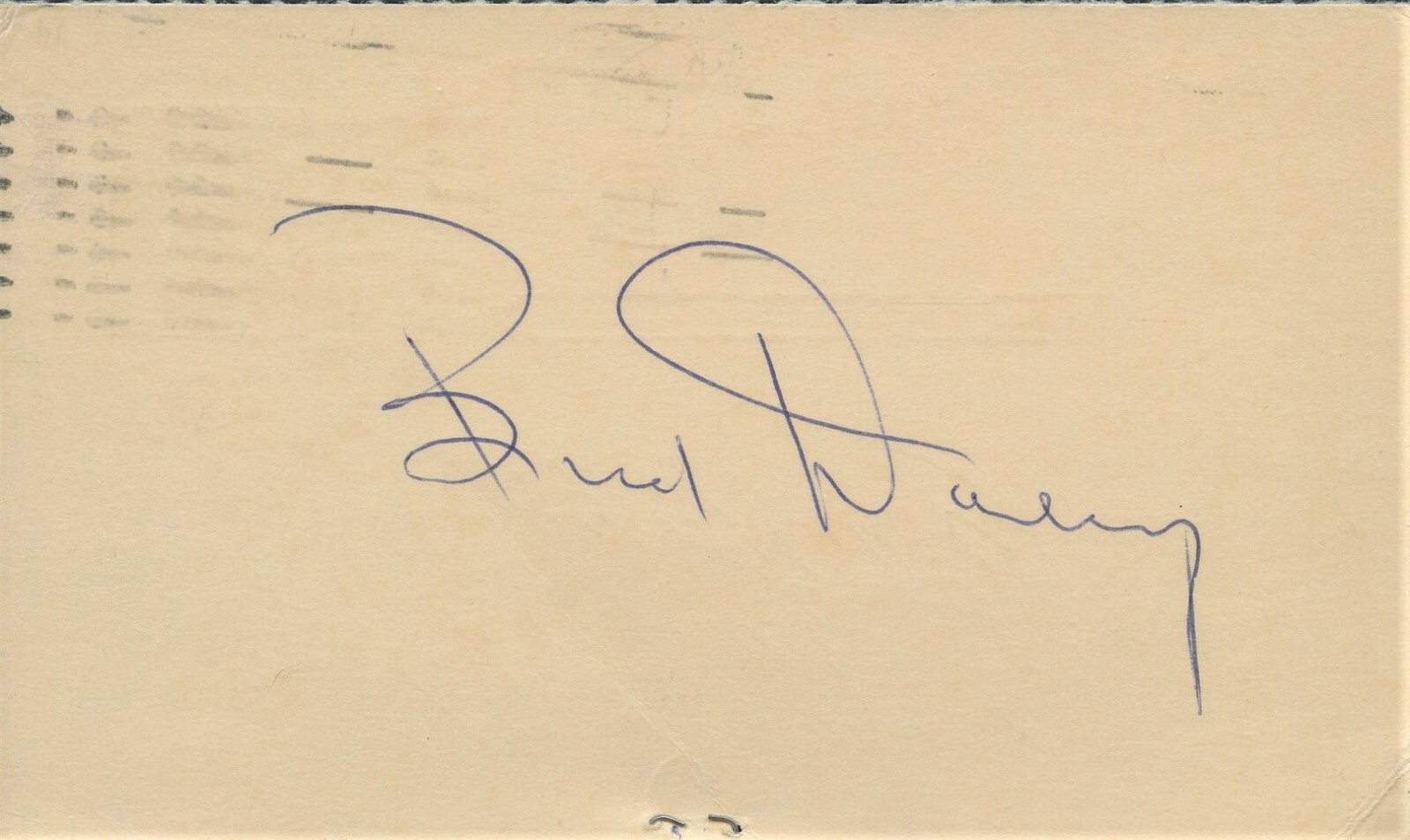 Vintage BUD DALEY Autograph