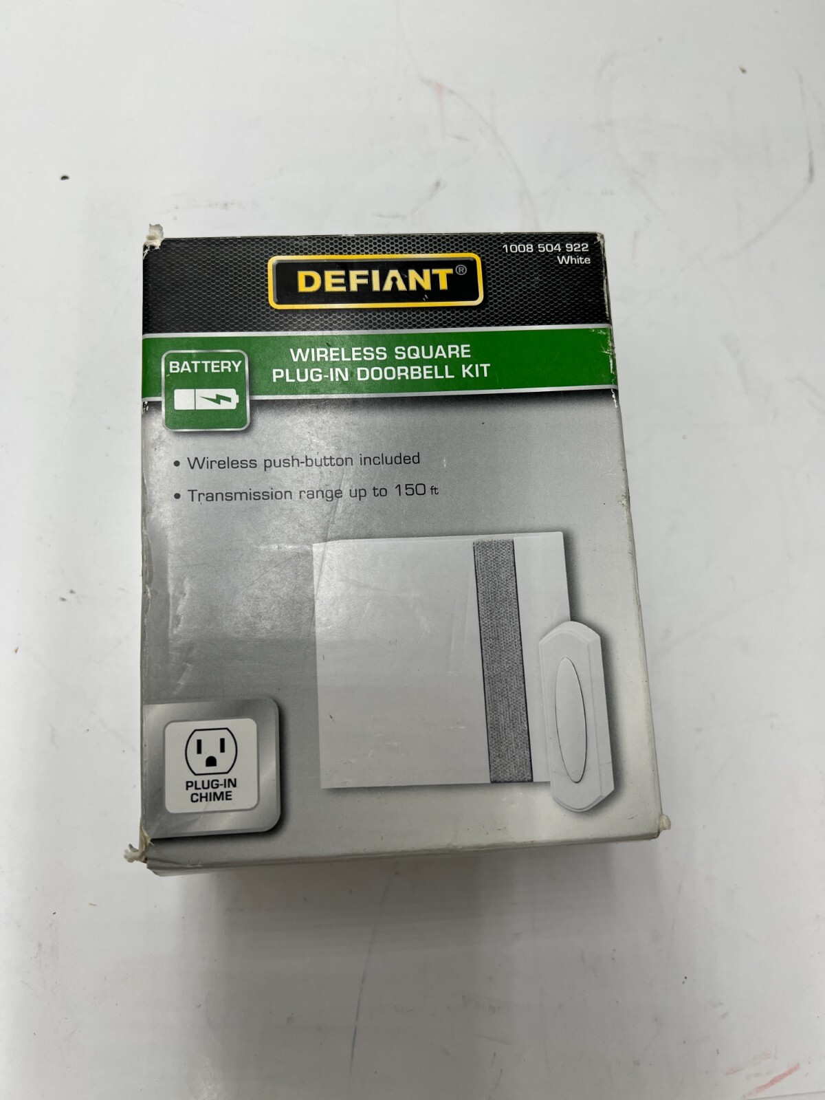 QTY 3 Defiant Wireless Plug-In Doorbell Assembly White 18000023
