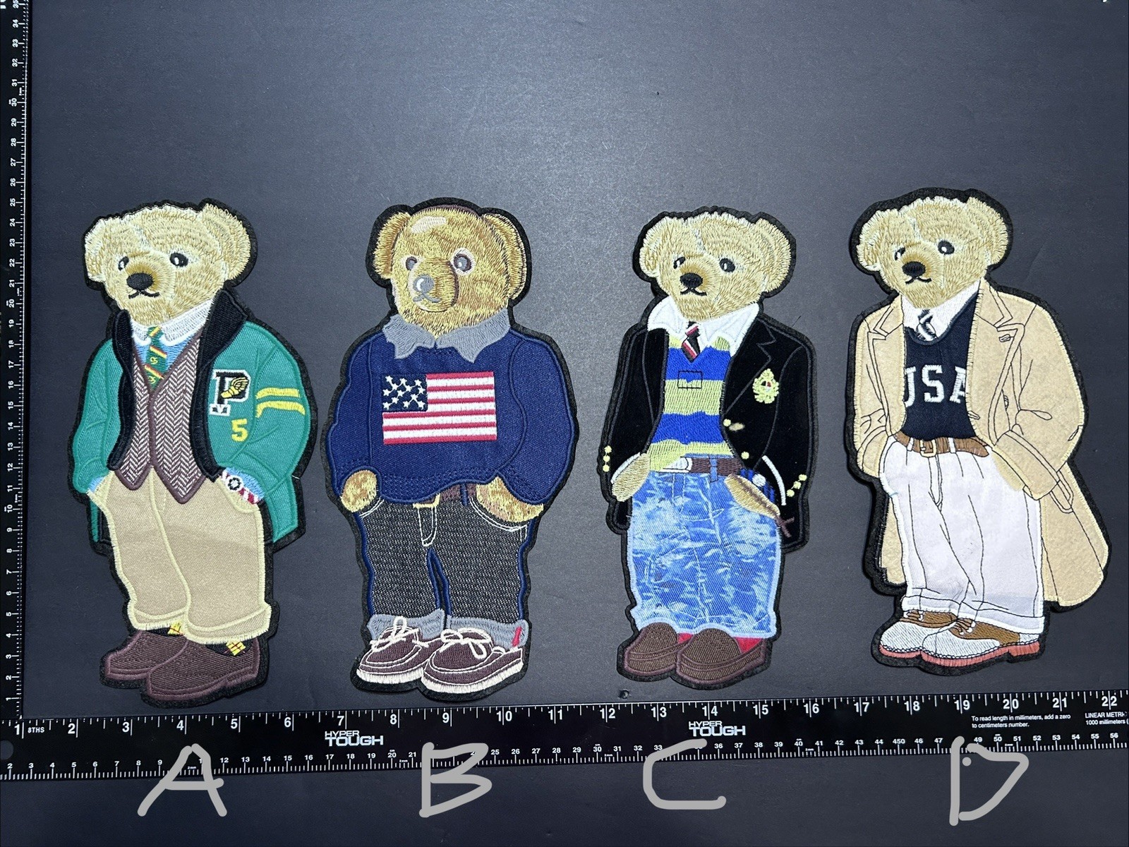 Ralph Lauren Polo Bear Embroidered Applique Patch a lot of 4