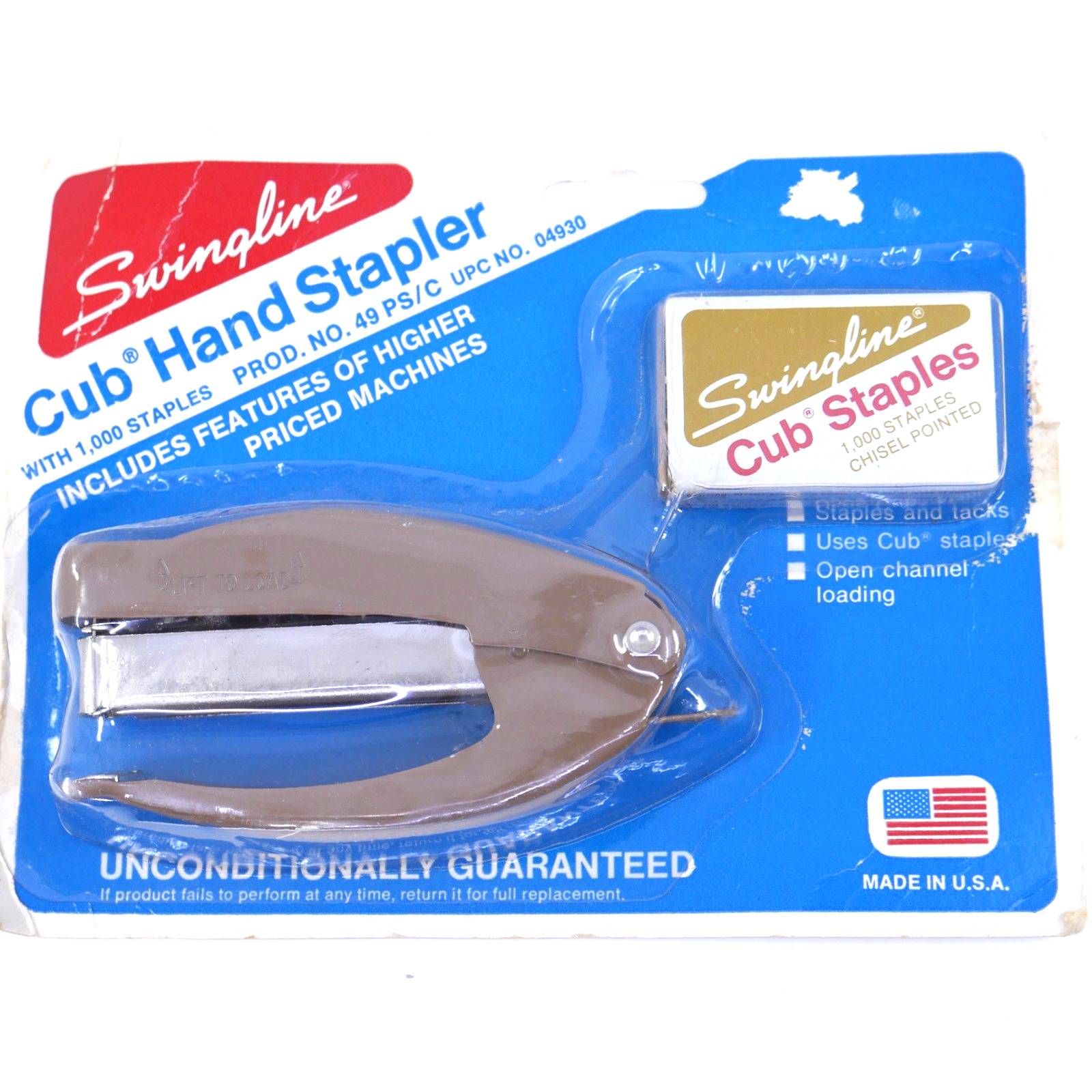 Vintage NOS Swingline Cub Hand metal stapler