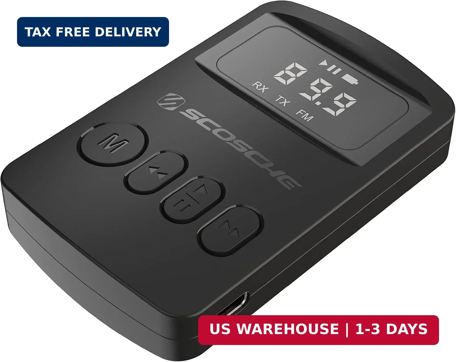 Scosche BTTRFM-SP1 Portable Bluetooth Transmitter/Receiver, FM Transmitter and W
