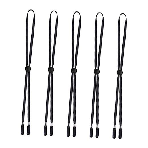 Sucrain 5 Pieces Adjustable Hat Strap Clips Hat Chin Cord for Black Hat Rope