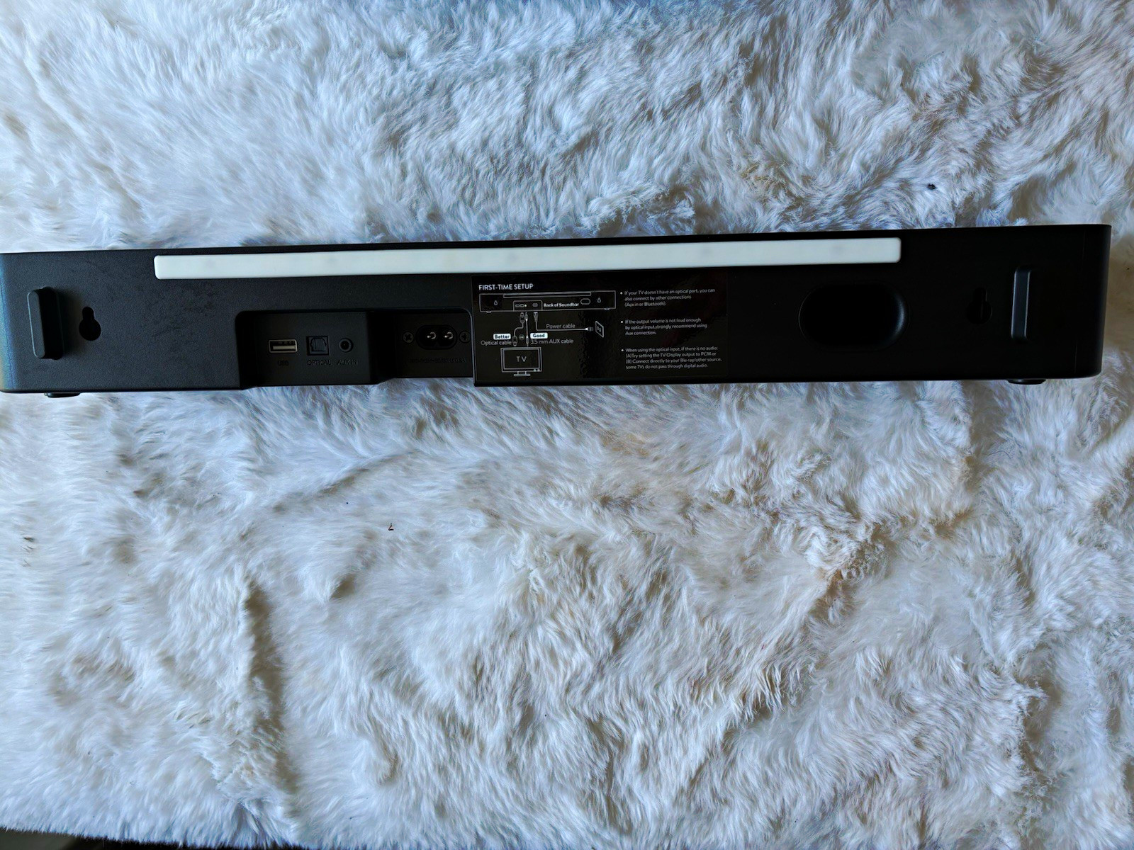 onn. Model 684 Black Bluetooth Soundbar w/ Optical TOSLINK no cables