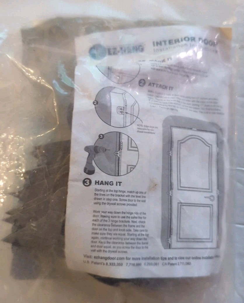 11 Pc EZ-HANG Door Installation Kit Quick Easy Hanging Bracket System USA Made