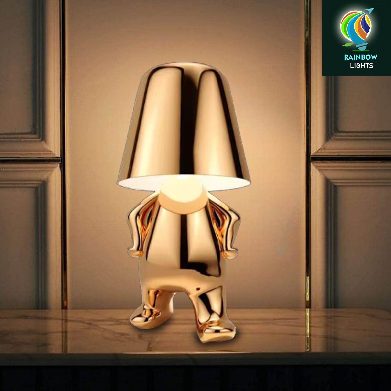 Golden Color Thinker Touch LED Desk Lamp With 3 Dimmable Lights