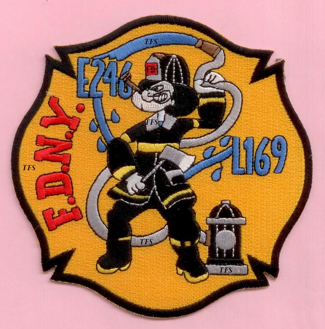 New York City Fire Dept Engine 246 Ladder 169 Patch Popeye