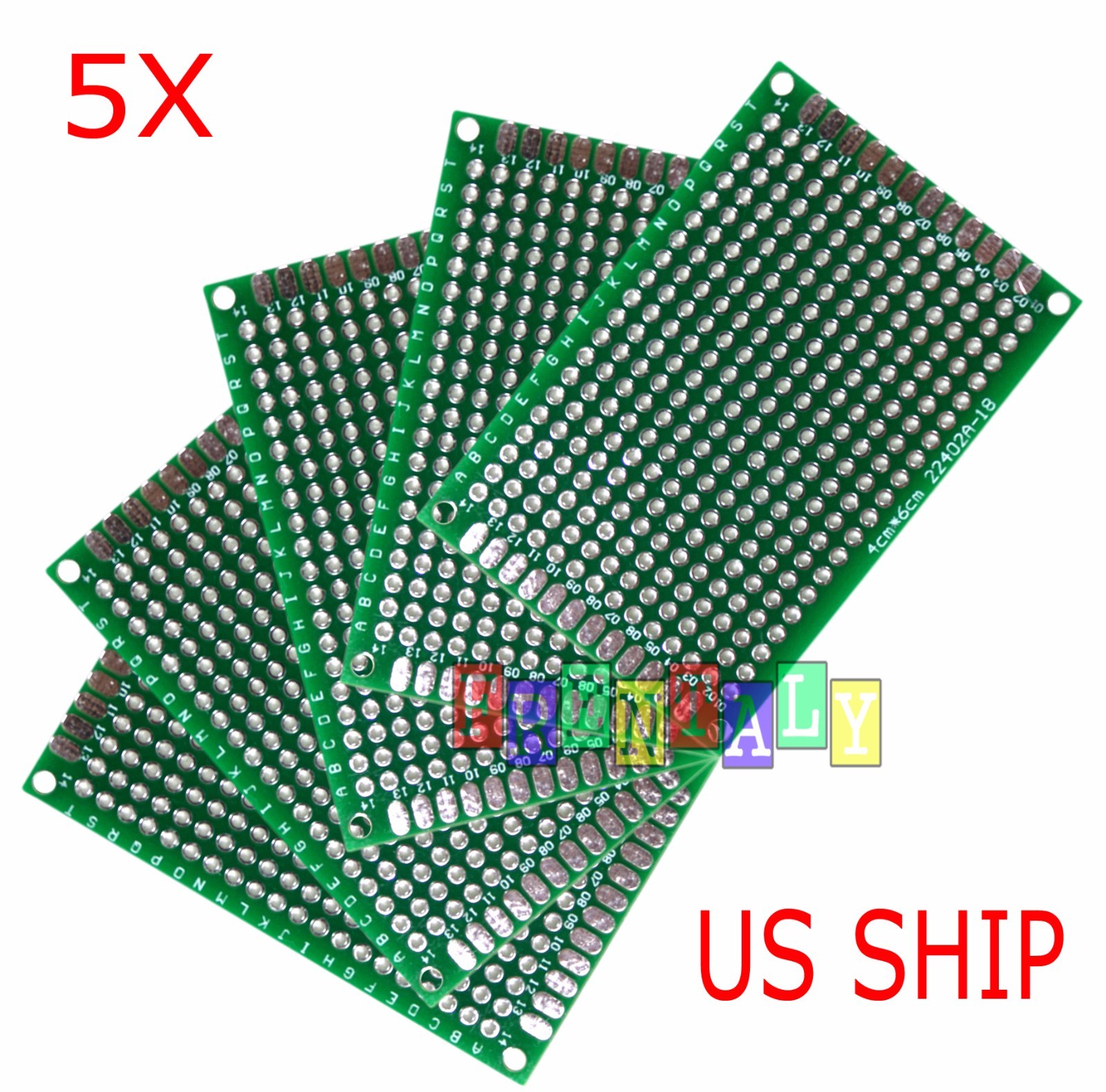 5pcs 4x6 cm Double Side DIY Prototype Circuit Breadboard PCB Universal Board