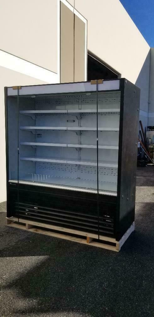 New Blue Air BOD-72S 72" Vertical Open Display Case, Solid Side Panel 22V 1Ph