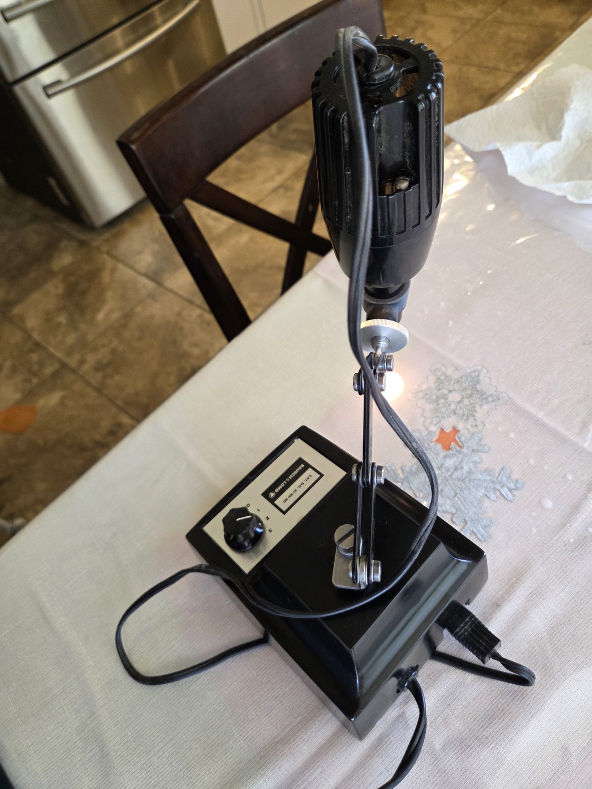 Bausch & Lomb 31-35-30 Illuminator & Transformer For Microscope Adjustable Stand