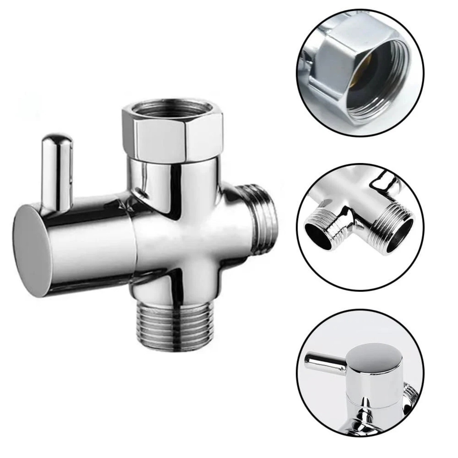 Brass Diverter Valve 1/2in Connection High Pressure Switching Handheld Fixed