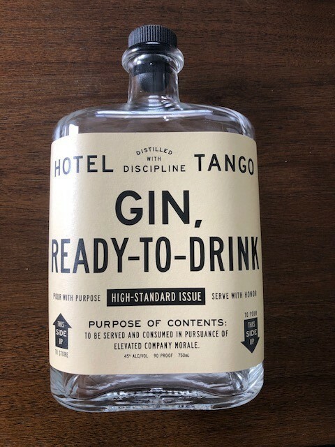 EMPTY Hotel Tango Craft Gin bottle Indiana local distillery 750 ml veteran owned