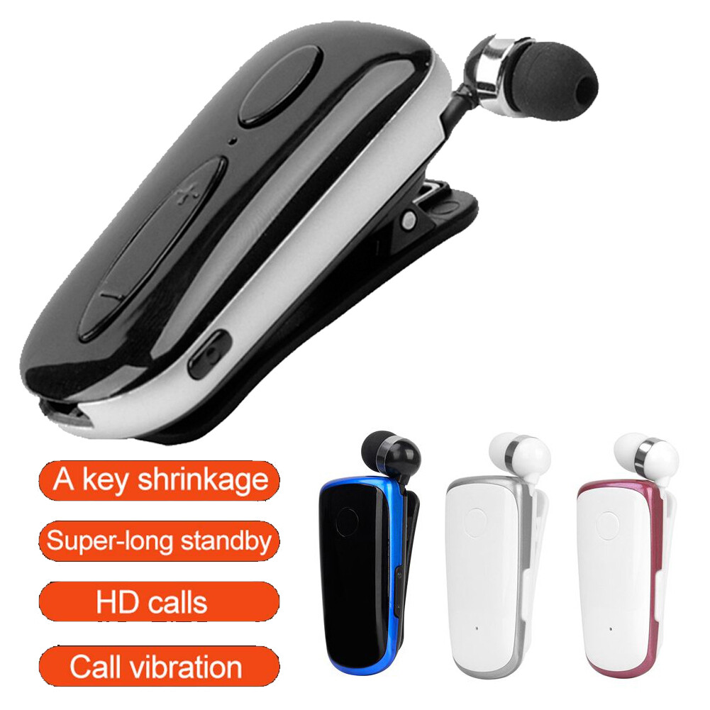 Bluetooth Earphone Retractable Cable Music Earbud Hands-free Wireless Headset