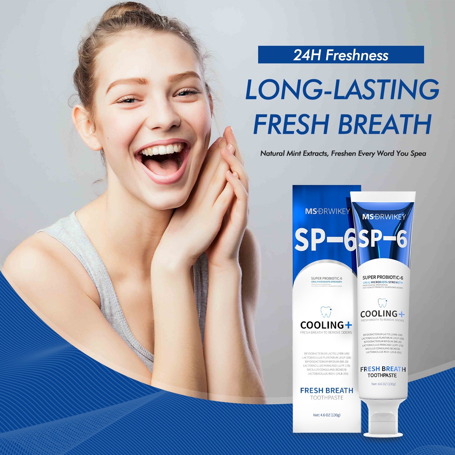 MSDRWIKEY 3-Pack Toothpaste Bundle | SP-6 Whitening & Cooling & 7-Pro
