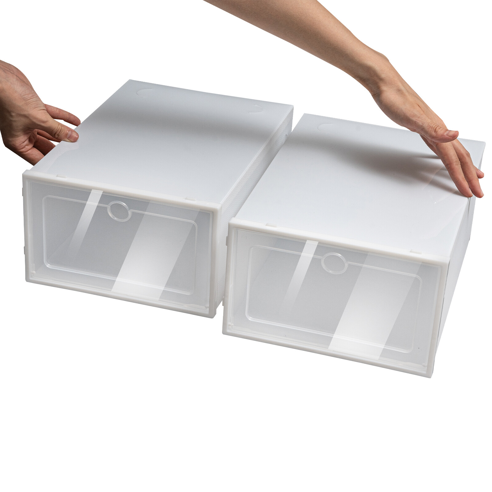 24 Pcs Foldable Shoe Storage Box Case Sneaker Container Stackable Organizer USA