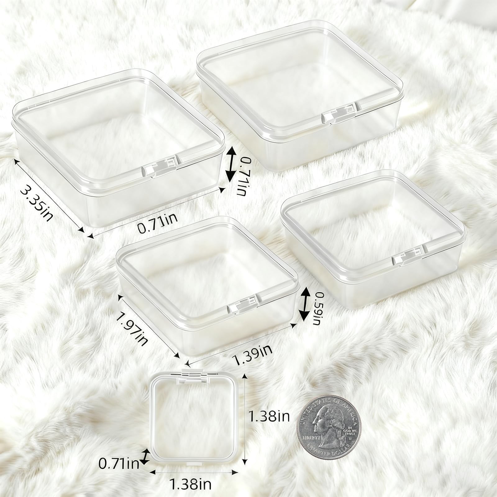 Aitoper 14 PCS Clear Plastic Small Storage Containers with Lids, Mini