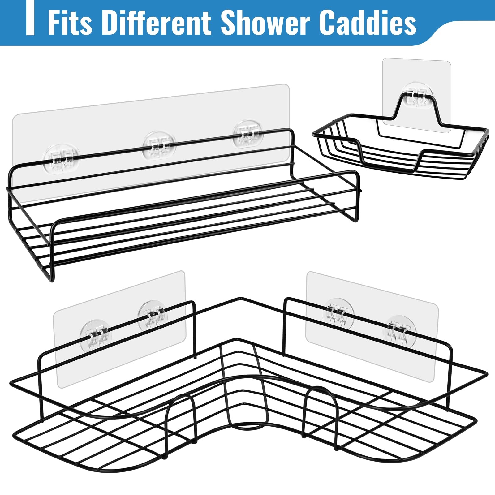 Shower Caddy Adhesive Strips Strong Wall Mounting Tape set 15 Pack PCS