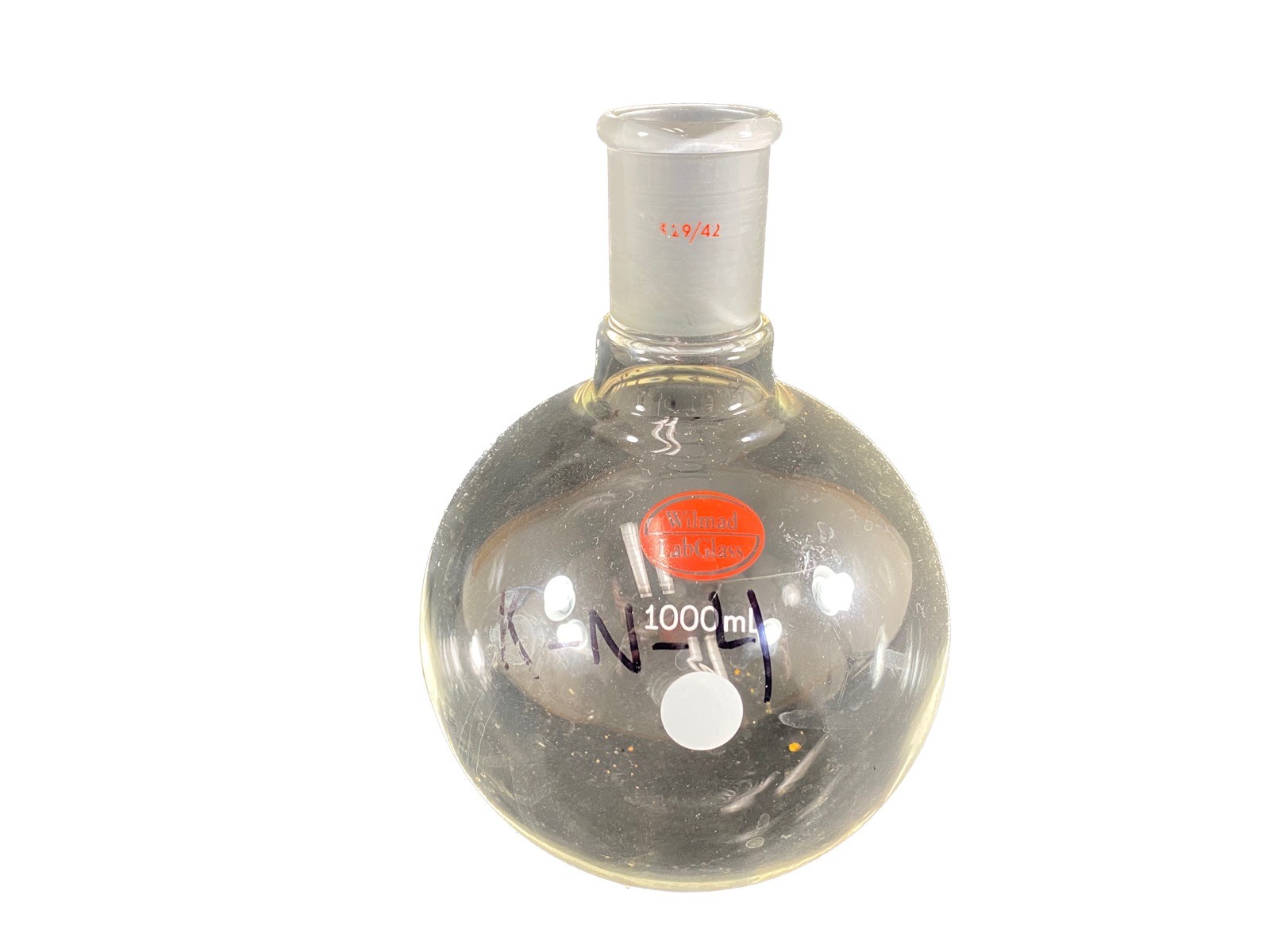 WILMAD LAB GLASS 1000mL 29/42 Single Neck Round Bottom Boiling Flask LG-7220-184