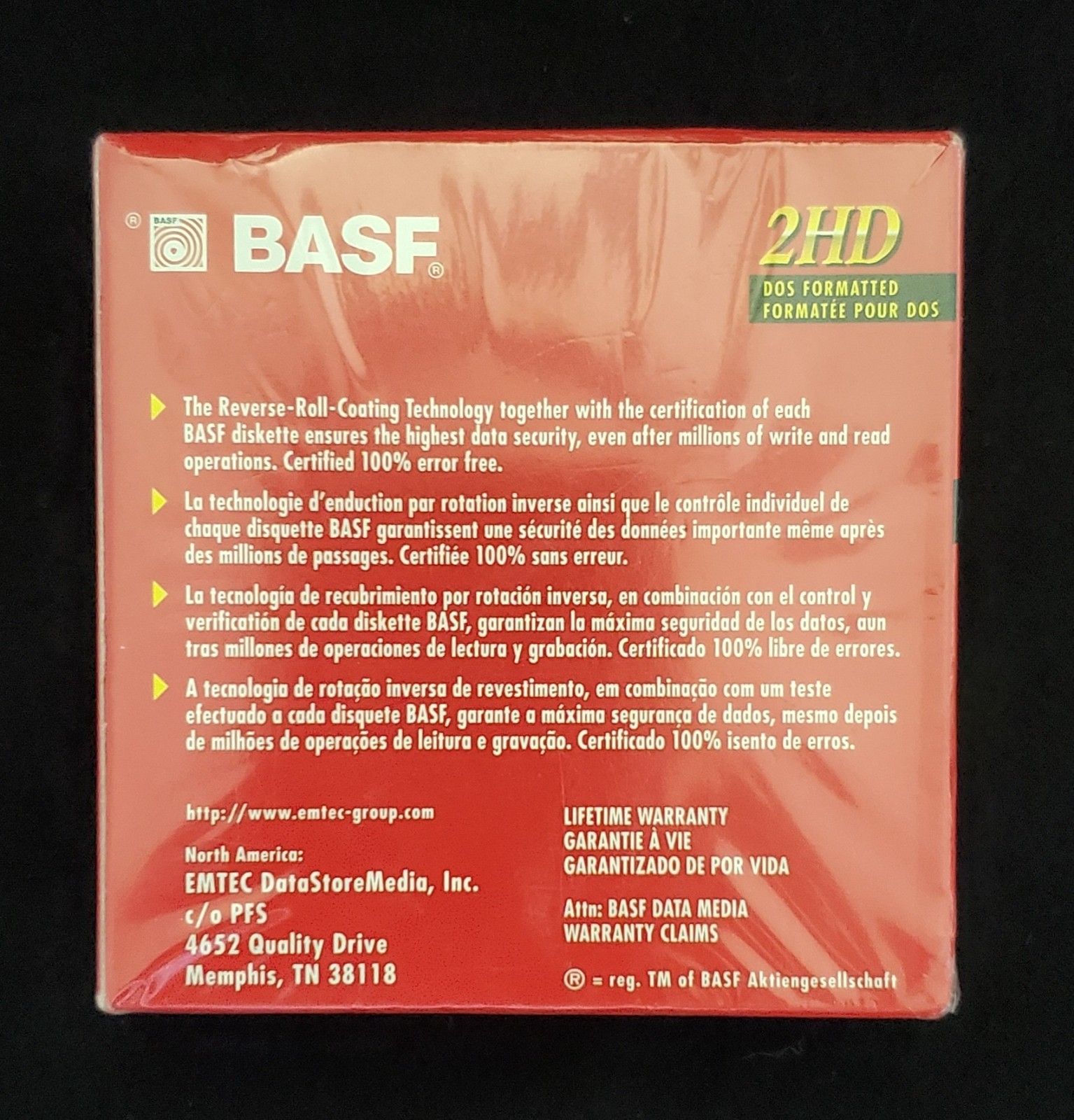 SEALED!! EMTEC BASF Diskettes 2HD Double Sided High Density 10 pack 3.5"/90mm