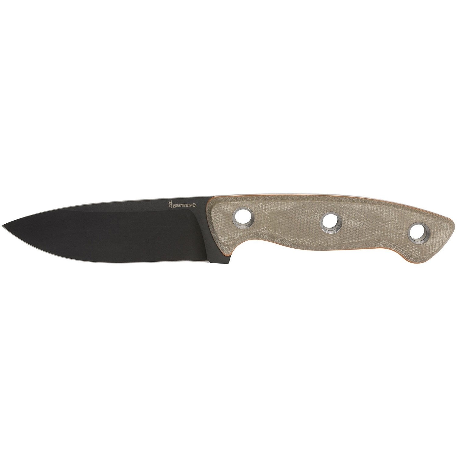 Browning Desolation SM 3.75" Fixed Drop Point, Plain, SS, Tan Micarta #3220508B