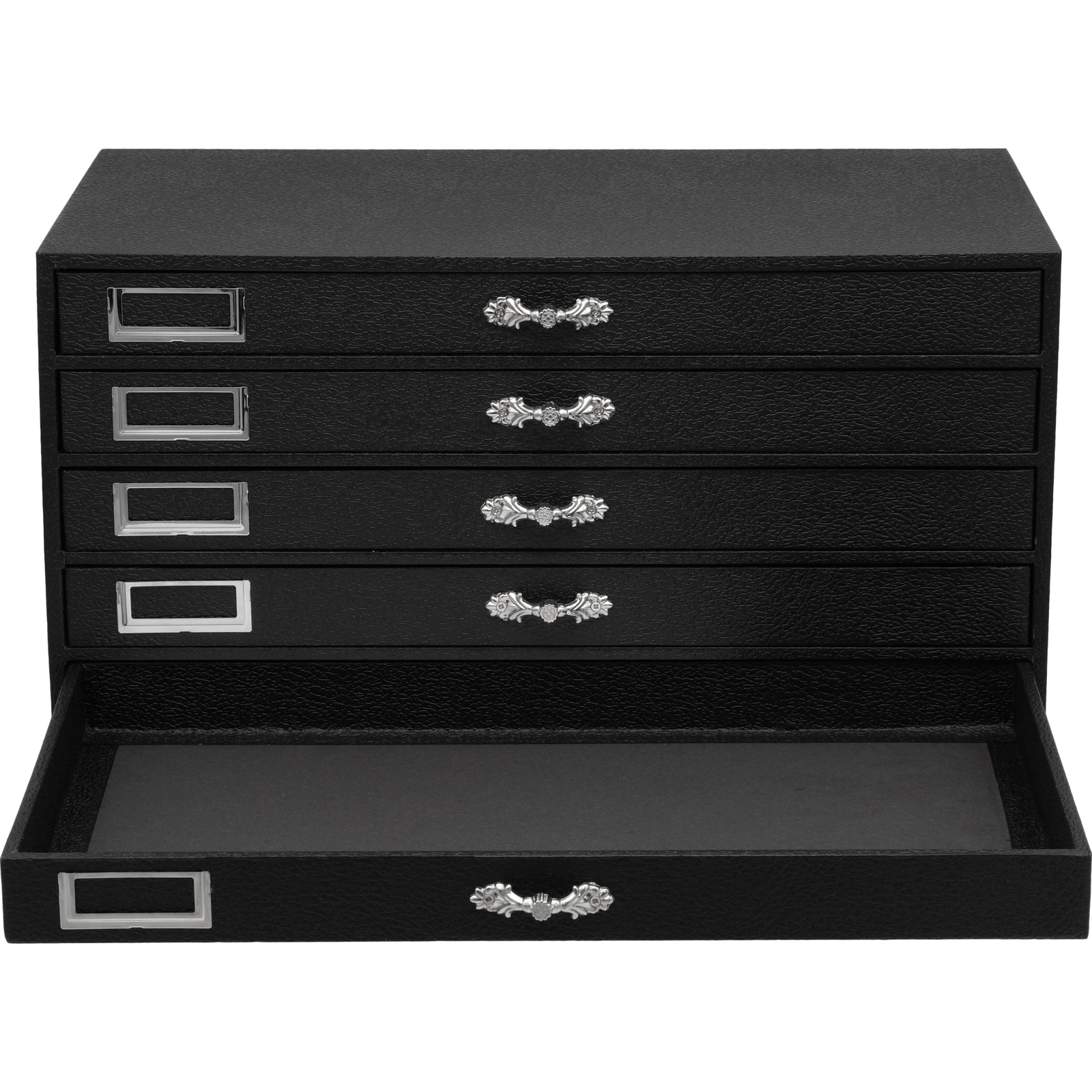 5 Drawer Jewelry Display Box Black New 2 Pcs
