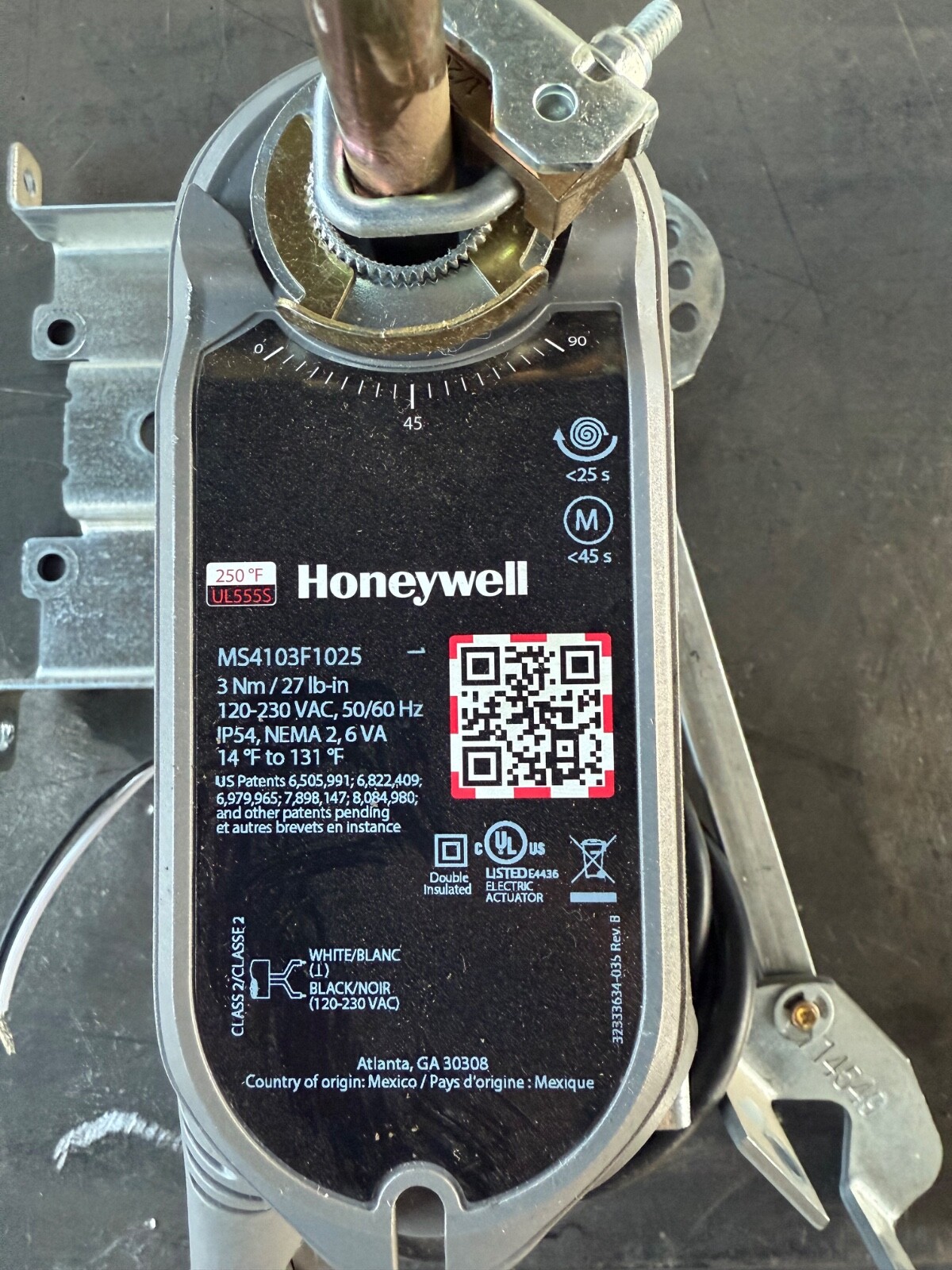 Honeywell MS4103F1225 Actuator, Electric (NEW)