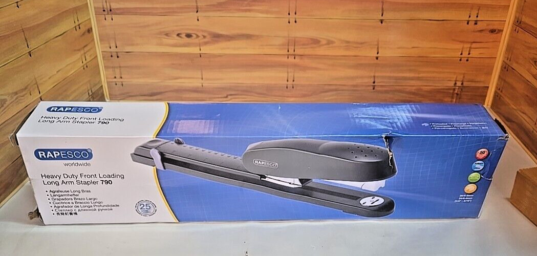 Rapesco Worldwide Front Loading Long Arm Stapler 790; NOB