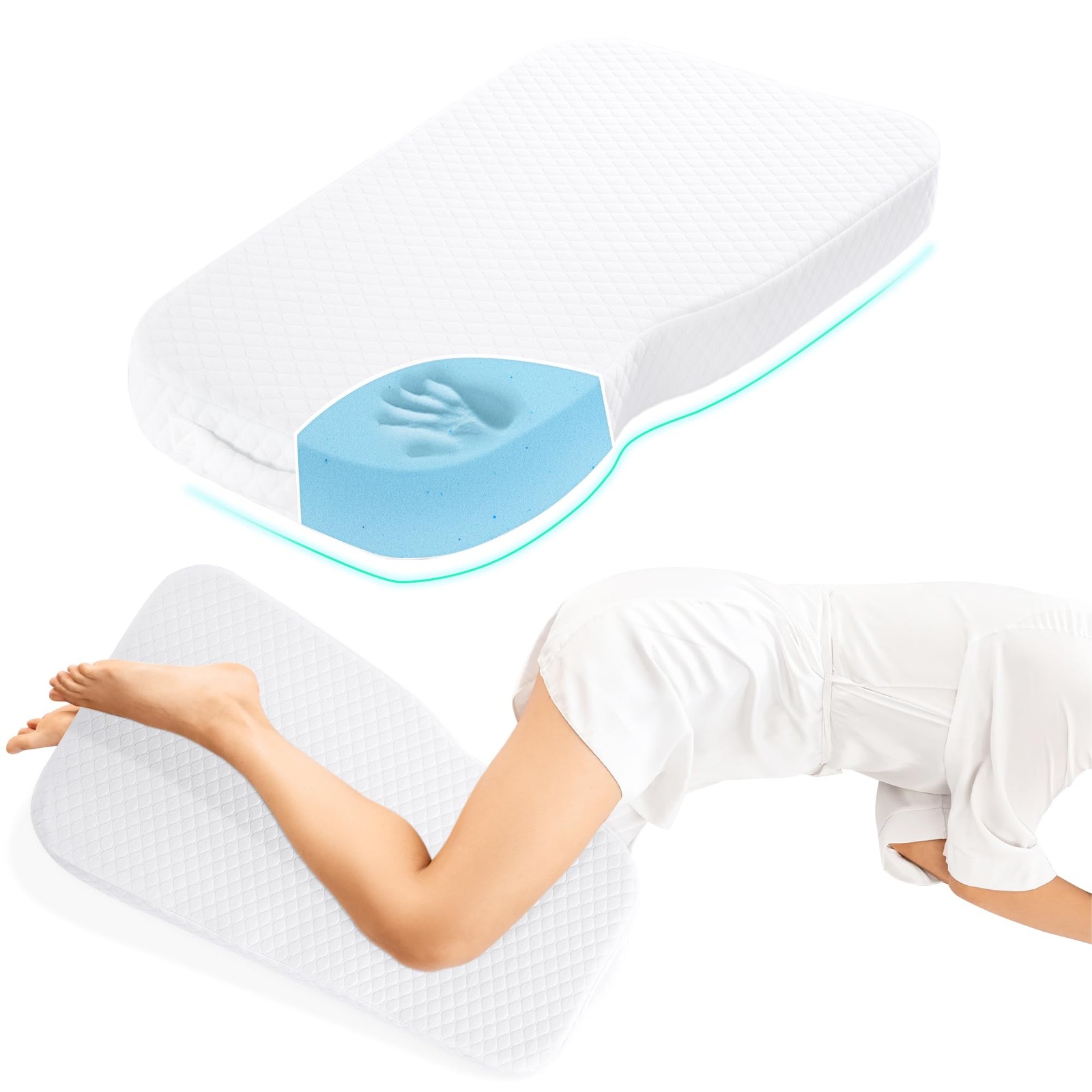 Memory Foam Knee Pillow for Side Sleepers, Leg Pillow for Knee, Separates The...