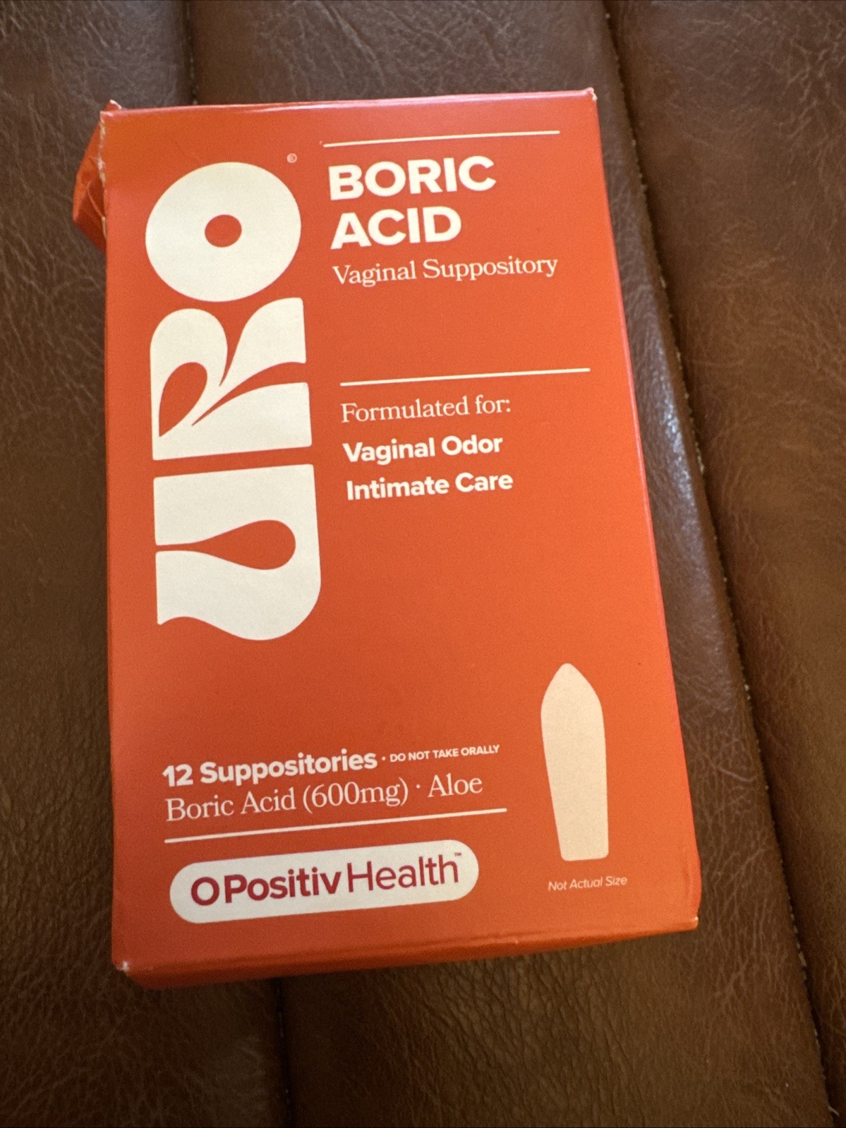 O Positiv URO Boric Acid Vaginal Suppository – with Lactic Acid, and Aloe for...