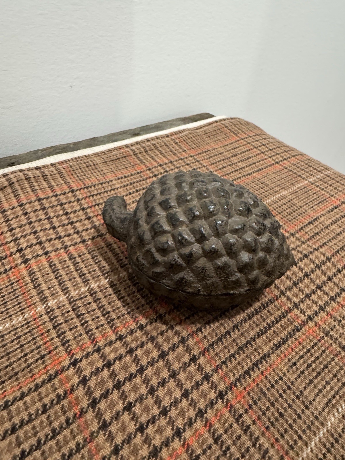 Vintage Cast Iron Trinket Box Pine Cone4”