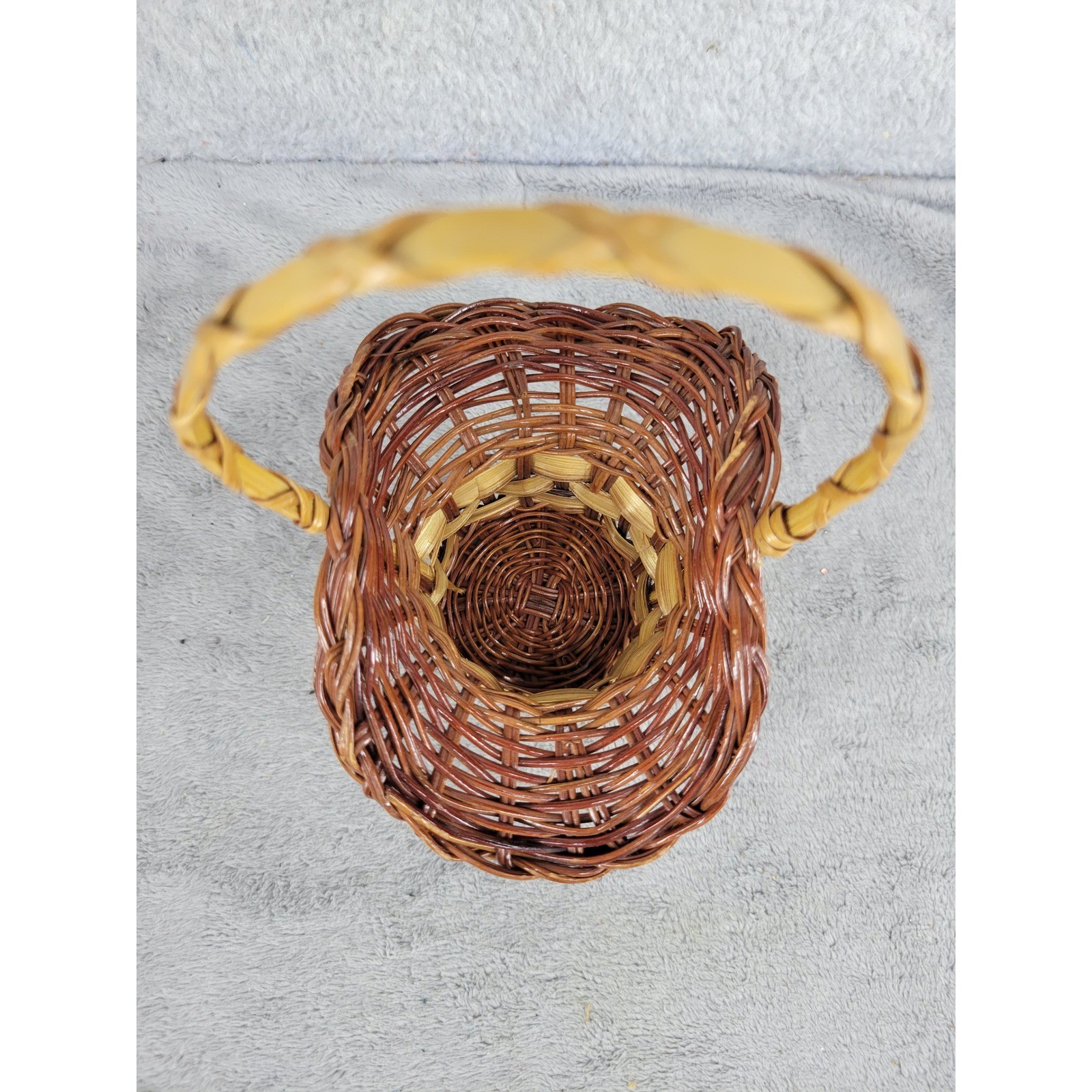 Mini Wicker Basket Decorative Handle Small Rattan Weave Accent