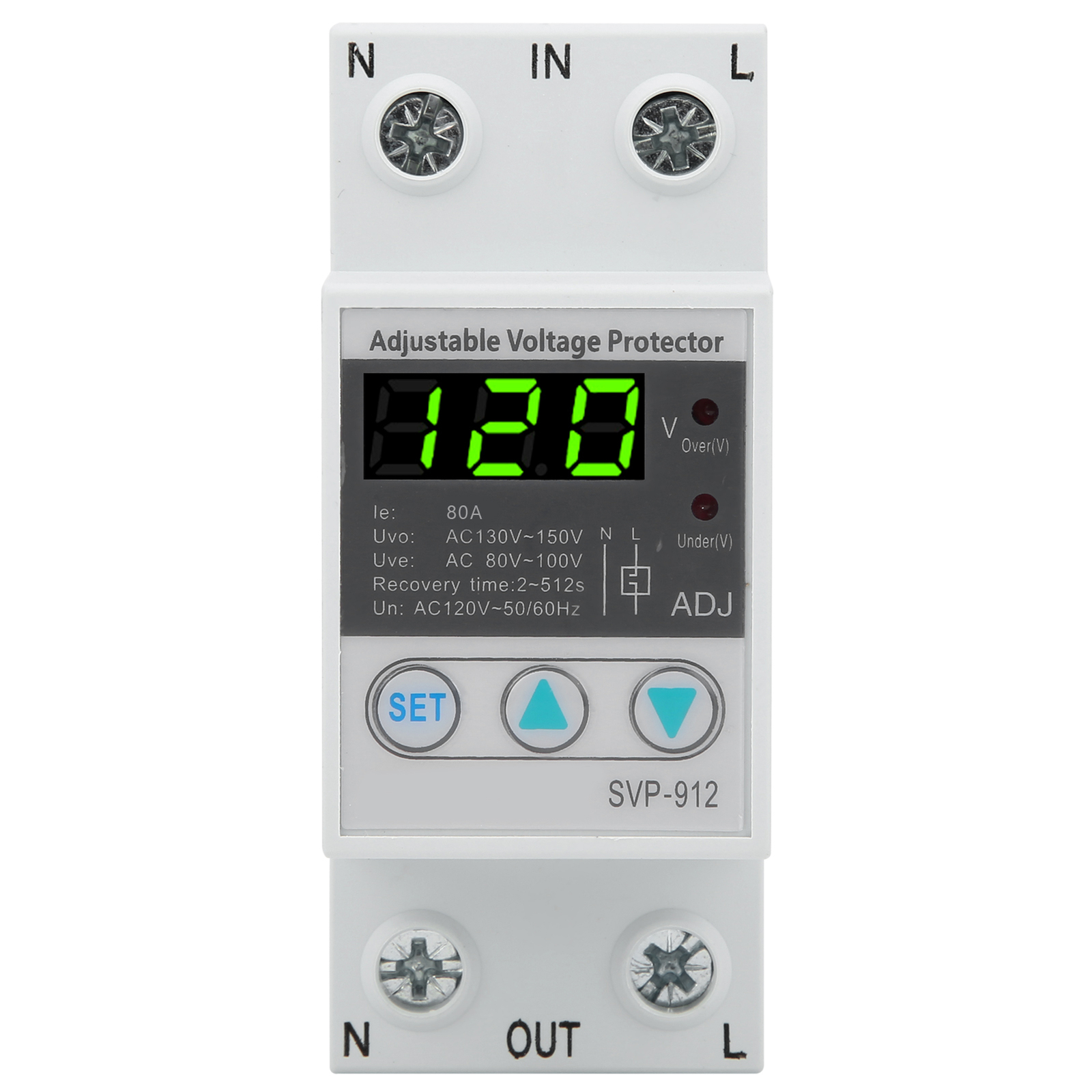 120VAC 80A Adjustable SelfRecovery Under Voltage Auto-Reset Protection Switch