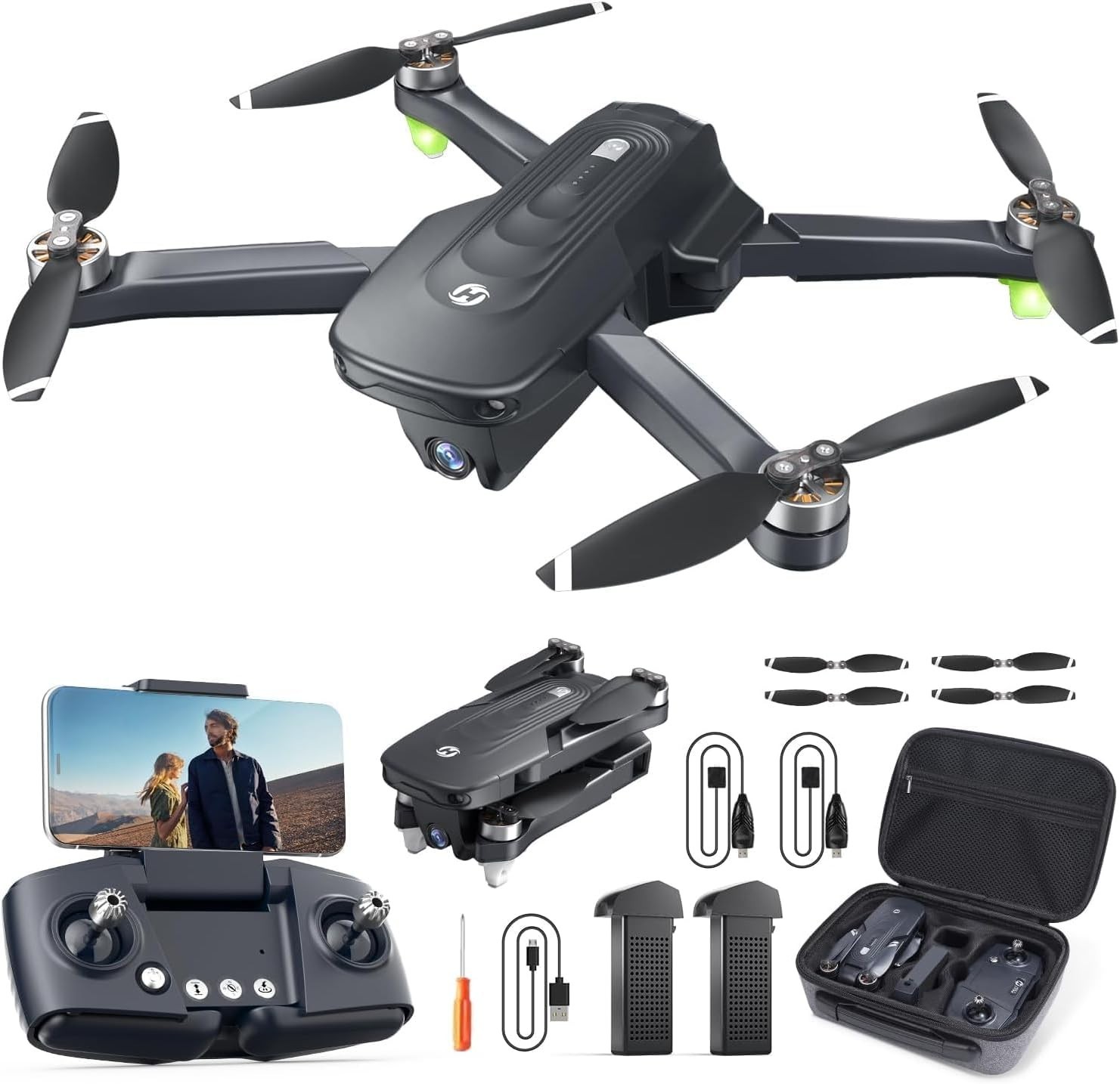 Compact GPS Drone with 4K Camera, Auto Return, 46 Min Flight