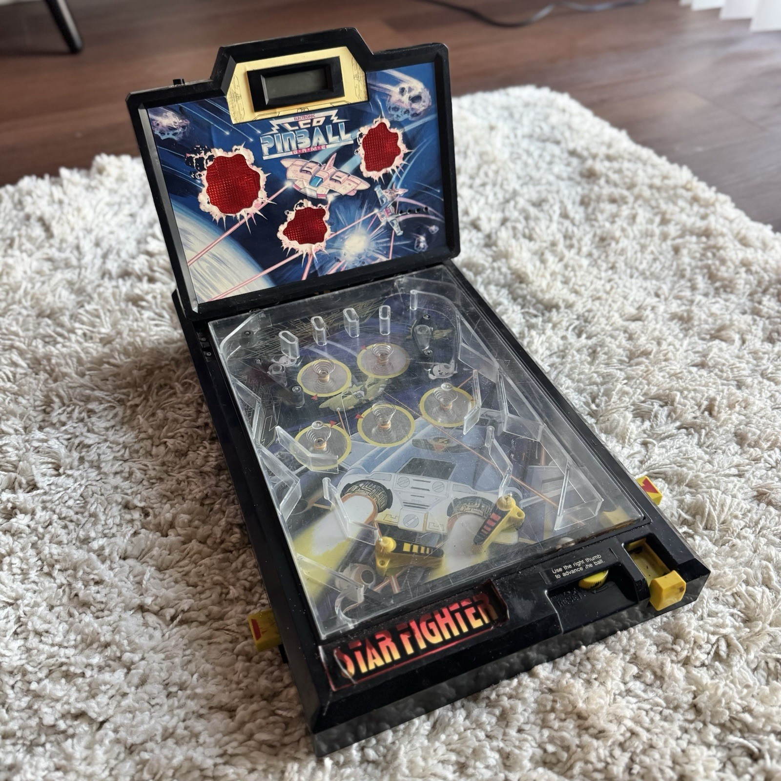 Vtg STAR FIGHTER Table Top Arcade Electronic LCD Pinball Game Vintage Untested