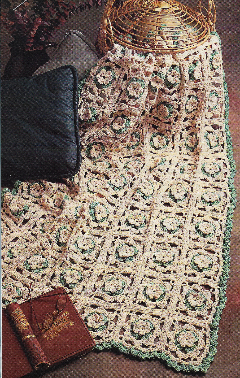 Floral Squares Afghan crochet pattern instructions
