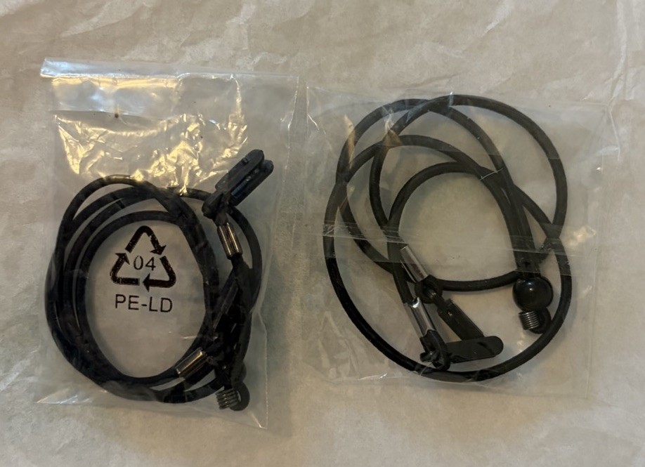 Lot of 2 Safety Breakaway Eyeware Black Lanyard, Clip NIP
