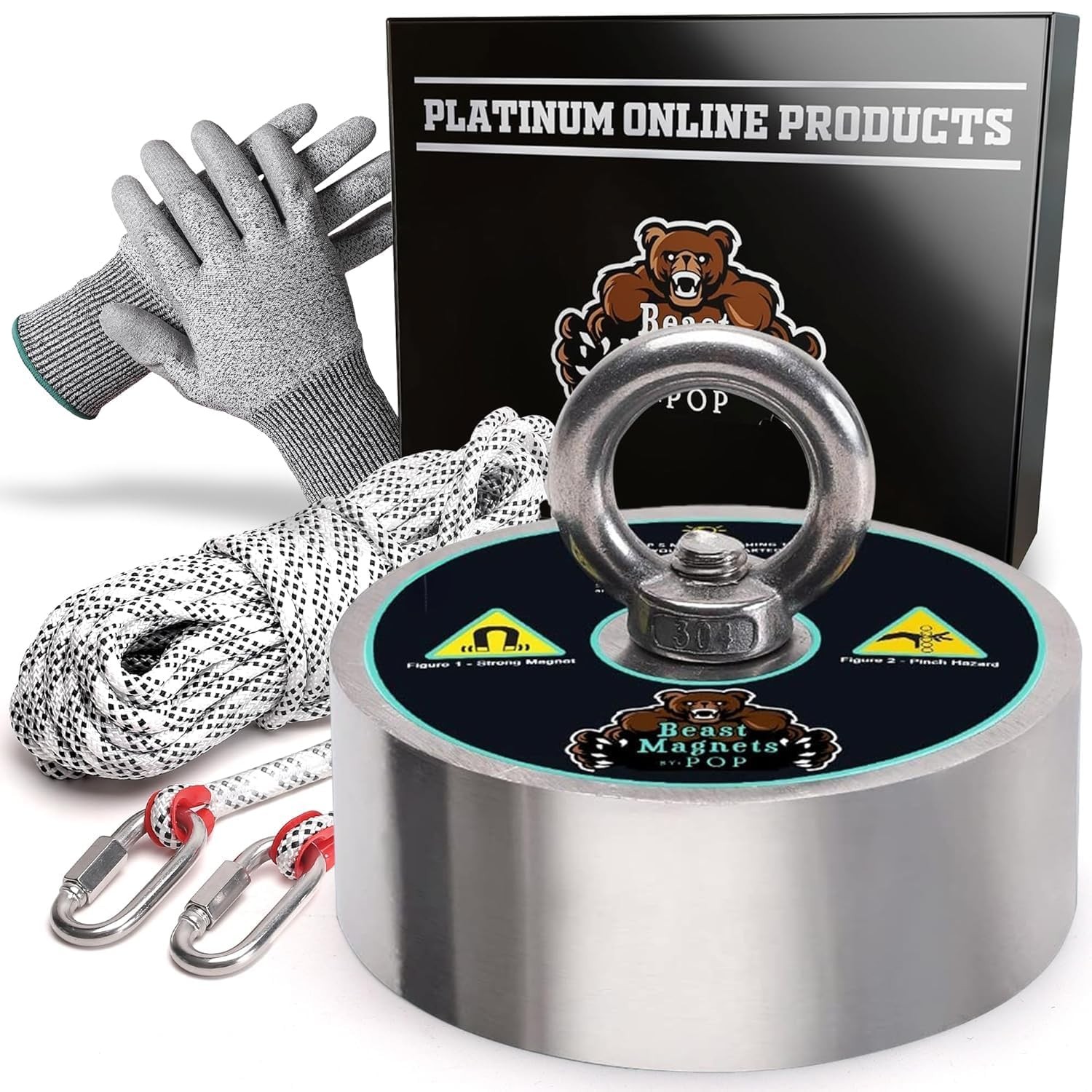 3000lb Complete 360 Degree Magnet Fishing Kit | Includes Strong 360 Neodymium...