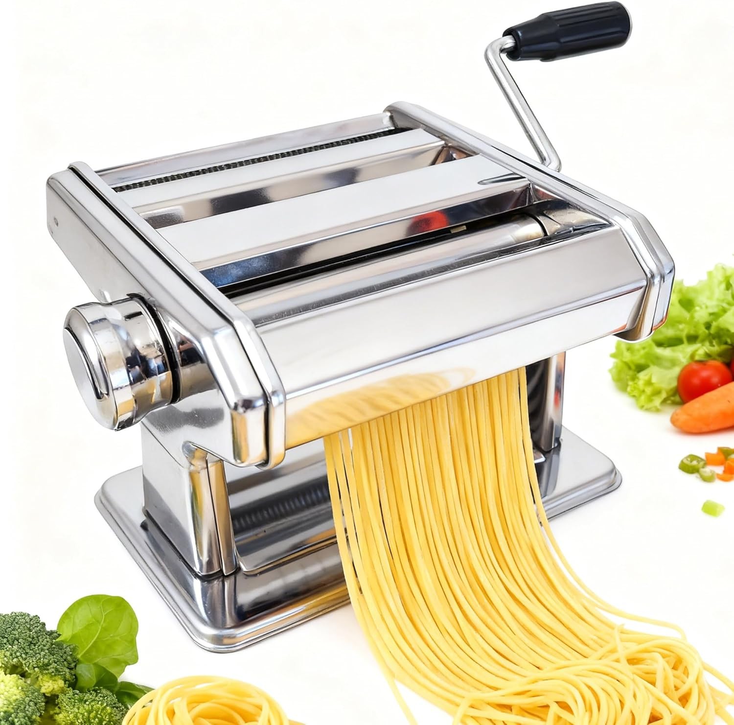 Fresh Pasta Maker Roller Machine Stainless Steel for Spaghetti Noodle Fettuccine