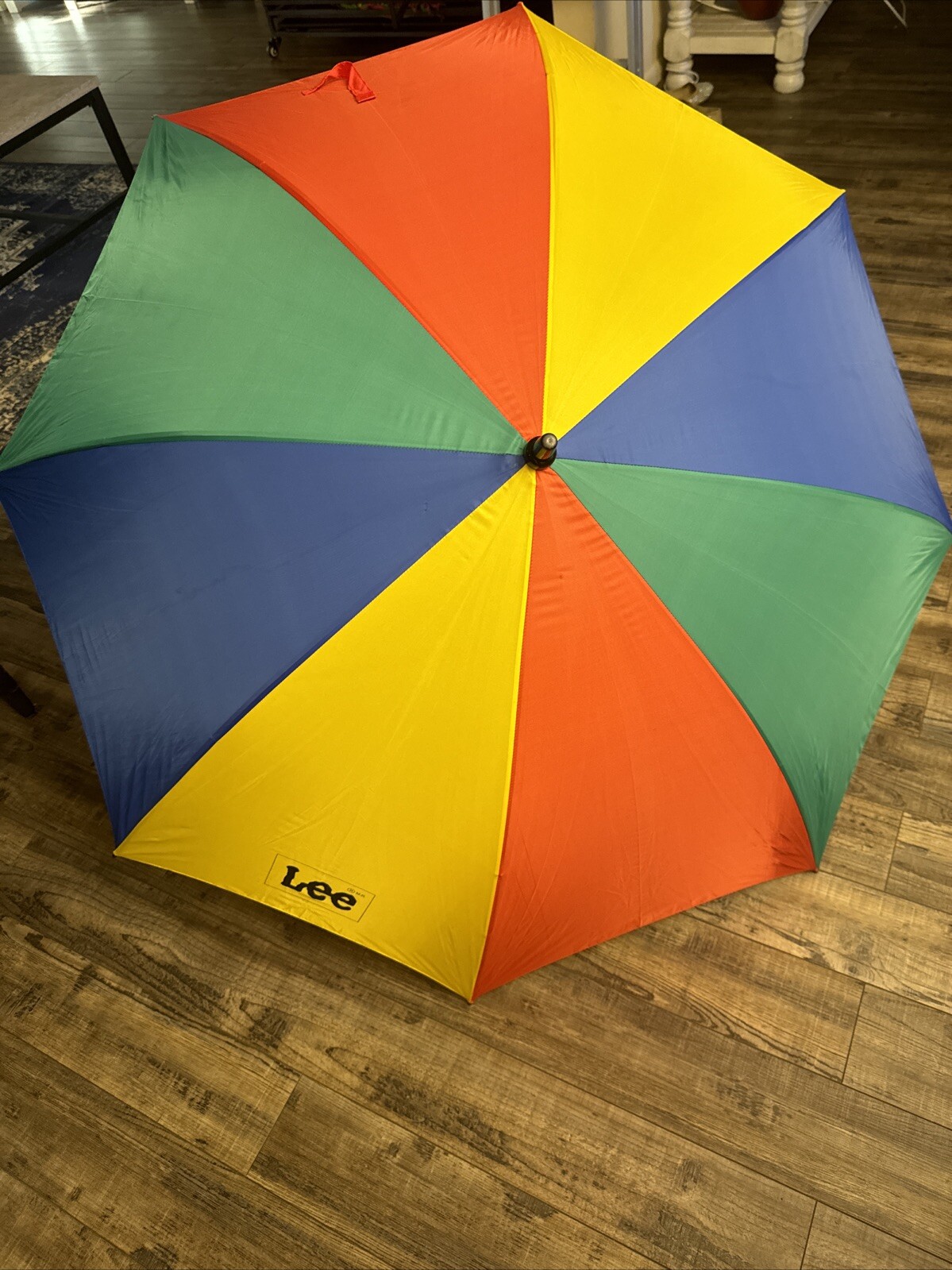 Vintage 1960s-70's LEE M.R. Clothing ADVERTISING 59” DOME RAINBOW PANEL UMBRELLA