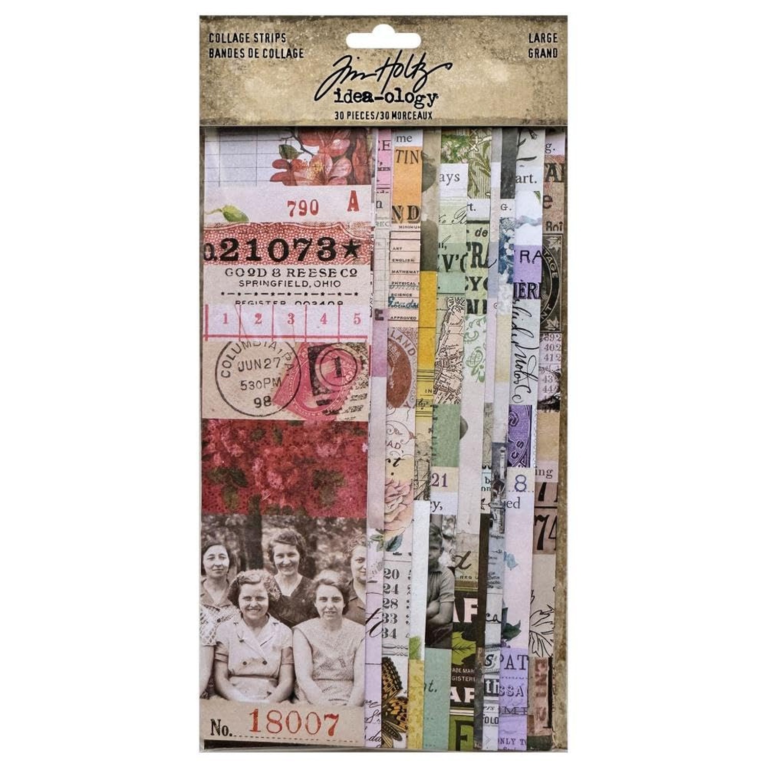 Tim Holtz Idea-ology Large Collage Paper Strips, Mixed Colors