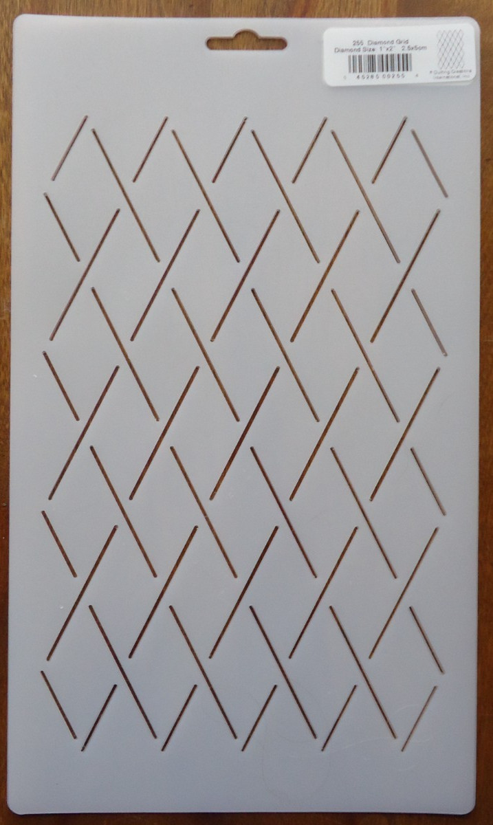 Stencil Quilting 255 Diamond Grid quilt QC 1"x2" 2.5x5cm template stitch craft