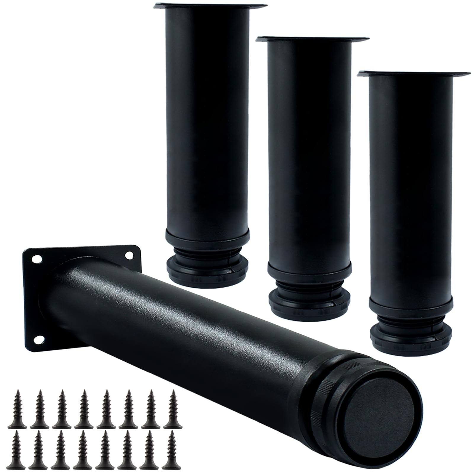 4Pcs 12 Inch / 300mm Adjustable Furniture Legs Stainless Steel Feet, Heavy Du...