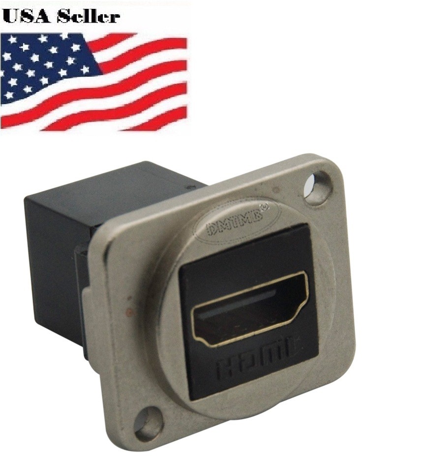 Panel mount HDMI connector flange mount panel jack