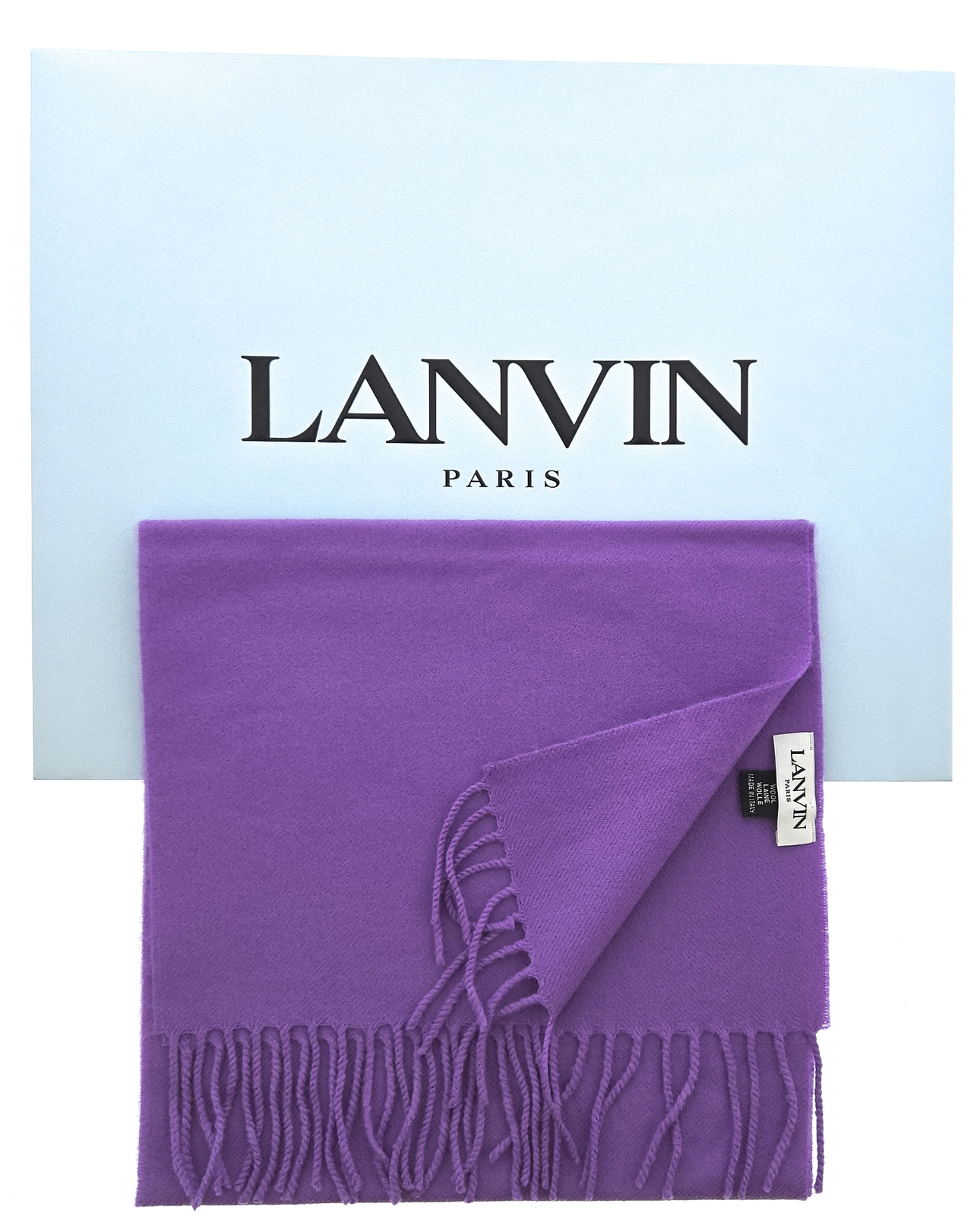 Lanvin Lavander Luxurious Modern 100% Wool Scarf