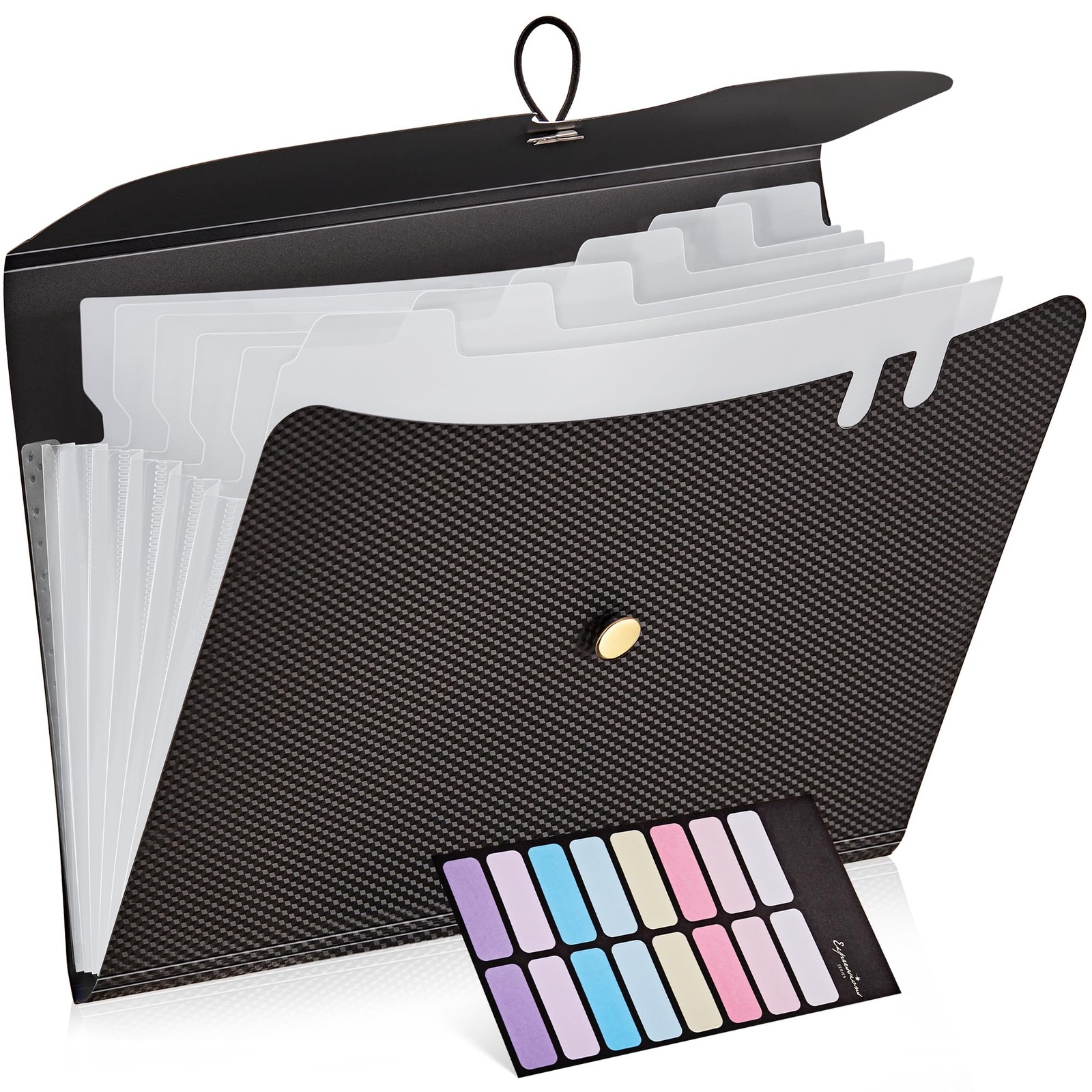 7 Pockets File Folder, A4 Size Accordion File Folders with 12 Labels, Cute Or...