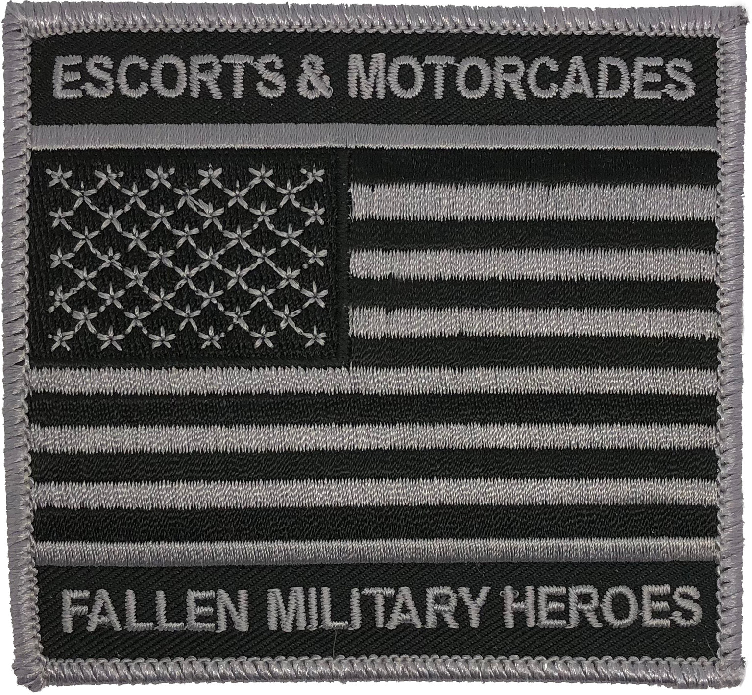 UNITED STATES OF AMERICA FLAG PATCH: Escorts & Motorcades Fallen Military Heroes