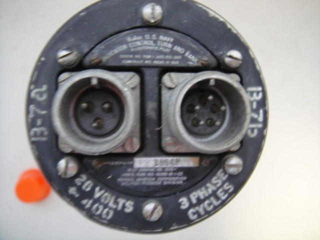 Vintage BuAer US Navy Bendix Control Turn & Bank Aircraft Instrument