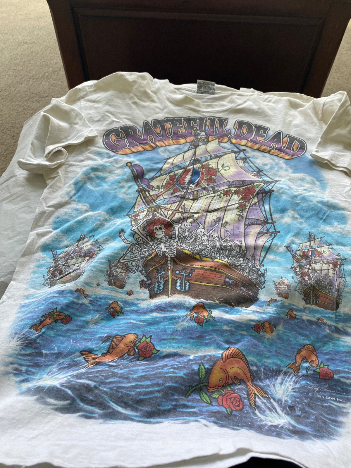 Vintage Grateful Dead 1993 Ship of Fools 1994 Fall Tour Rare White Color shirt