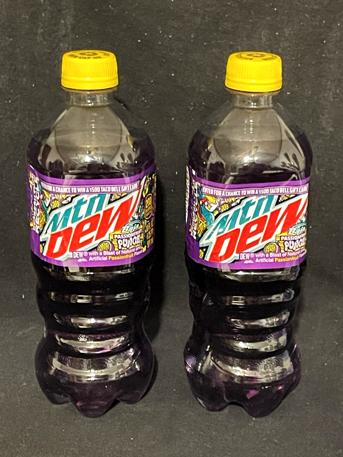 Mountain Dew Baja Passionfruit Punch Two 20oz Full Bottle 2023 Limited Edition